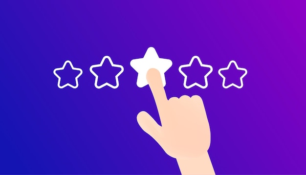 Vector stars icons flat purple 1 star finger press star icons vector icons