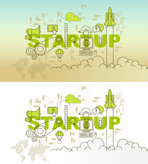 Startup banner background design concept