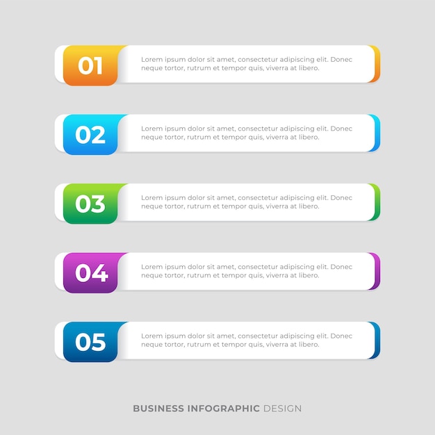 Steps infographic label design set