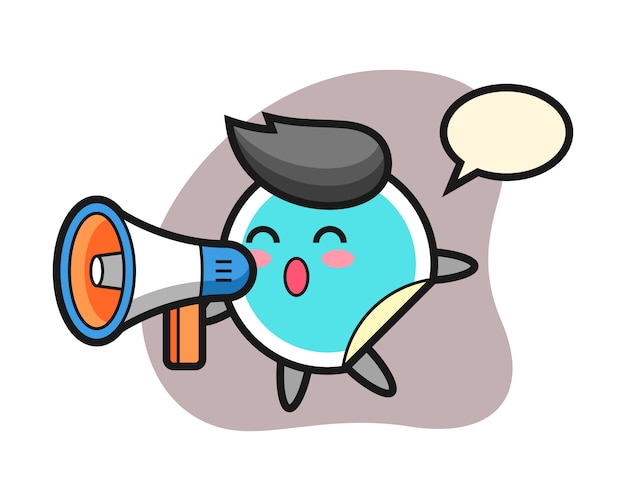 Vector sticker cartoon holding a megaphone