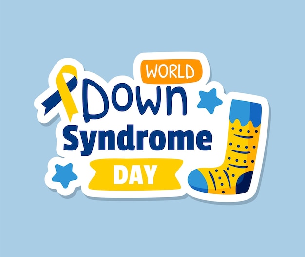 A sticker for a down syndrome day.