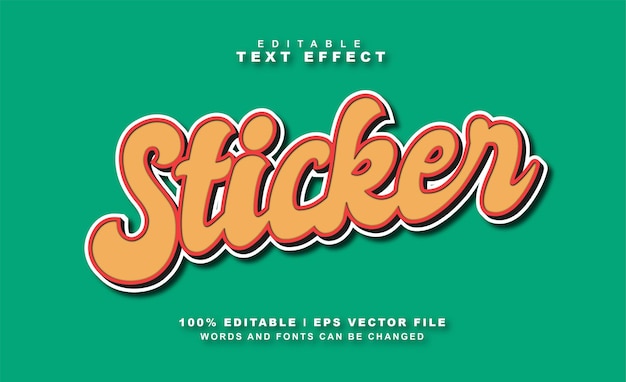 Sticker Text Effect Free Vector