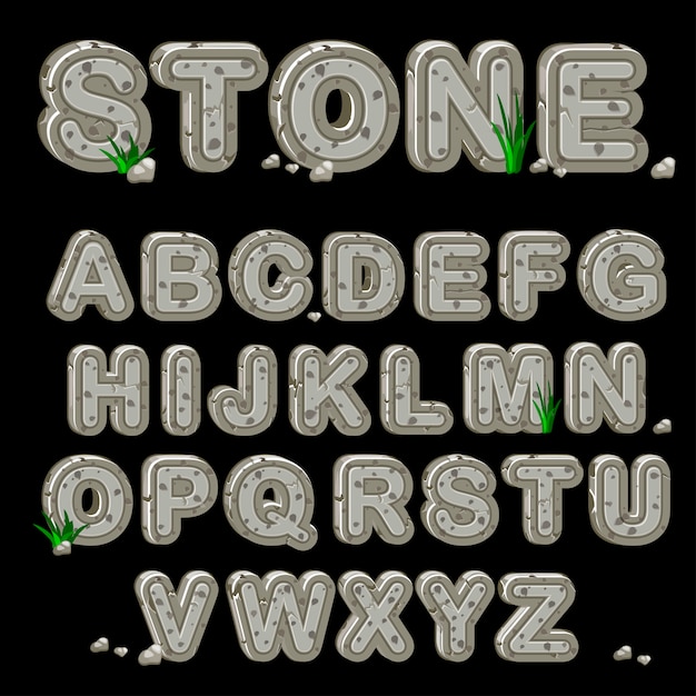 Stone alphabet in vector