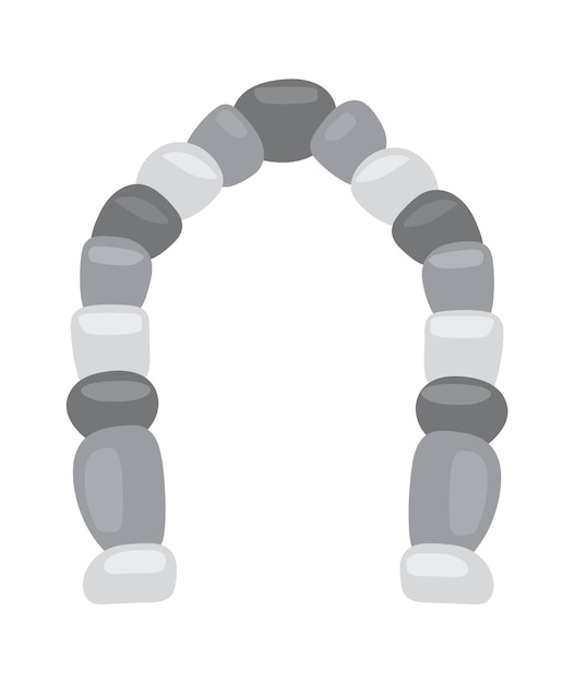 Stone medieval arch flat illustration