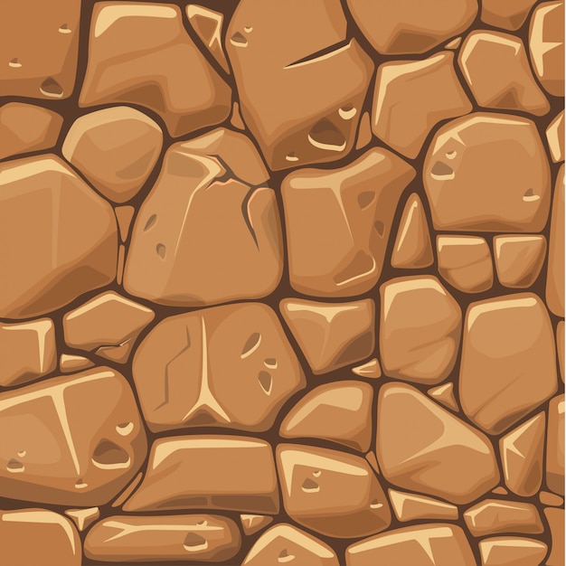 Stone texture in brown colors seamless pattern background.