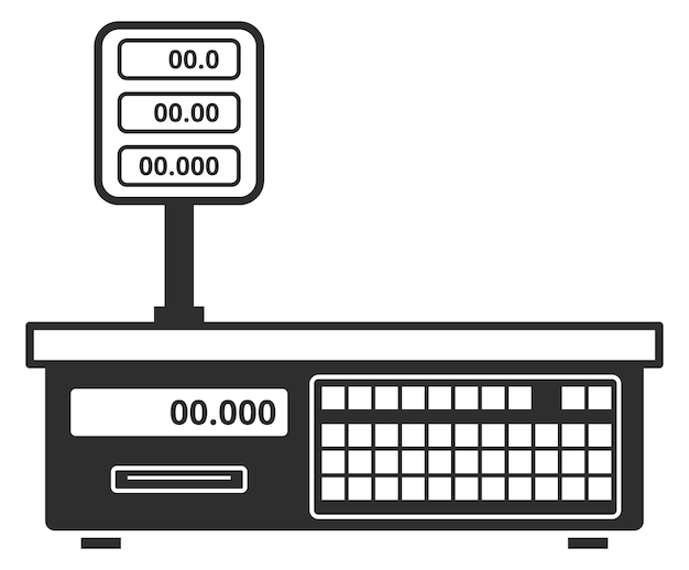 Store weight scale black icon Retail tool