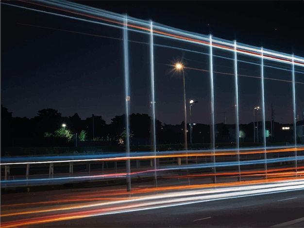 Vector a street scene with a car light and a sign that says quot light trails quot