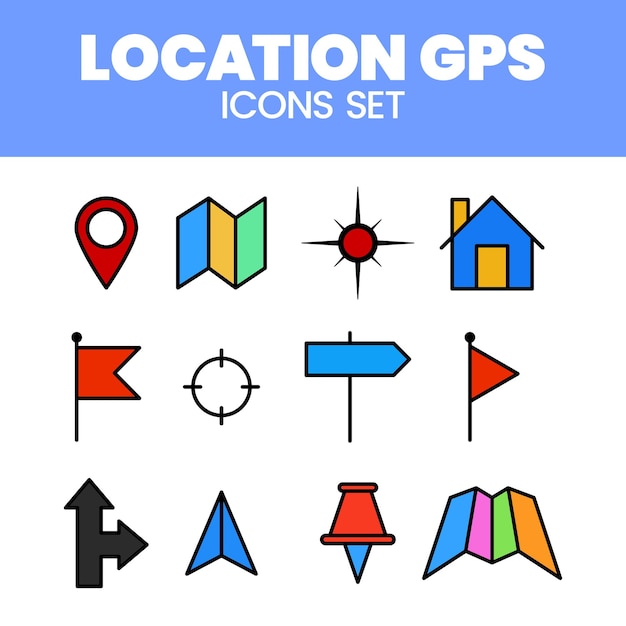Vector street signs icon sets vector illustration gps map street signs icon sets vector street signs icons