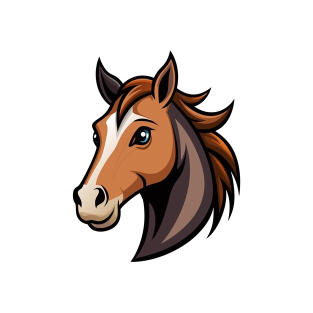 Vector strong animal stylized horse head face design