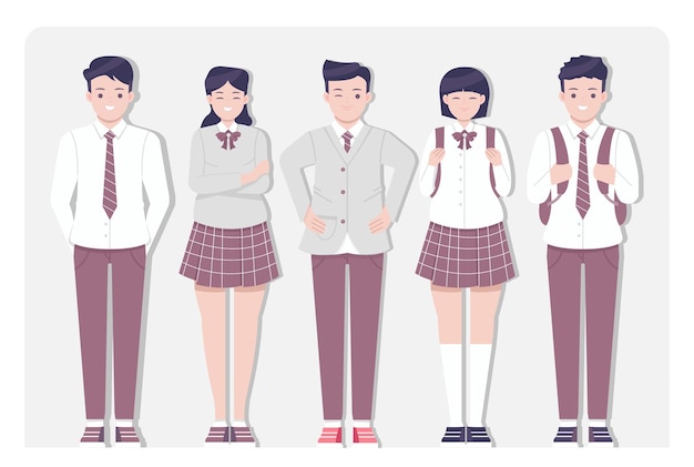 Student wearing uniform concept illustration