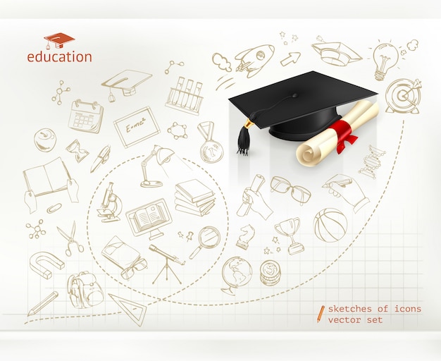 Vector studying and education, infographics, vector illustration