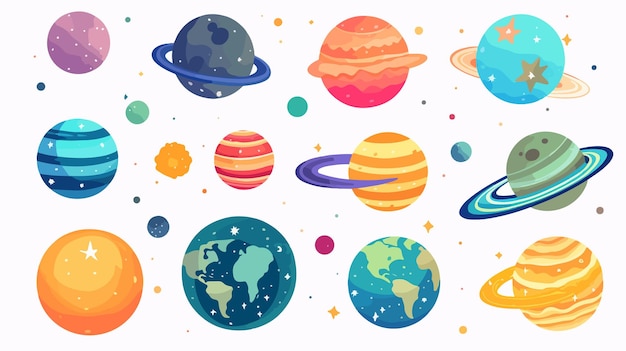 Vector stunning planet galaxy universe vector illustration