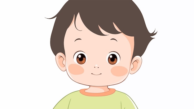 Vector stunning vector line art portrait of a charming young boy