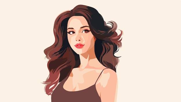 Vector stunning young woman vector illustration on white background