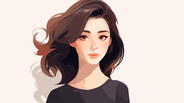 Vector stunning young woman vector illustration on white background