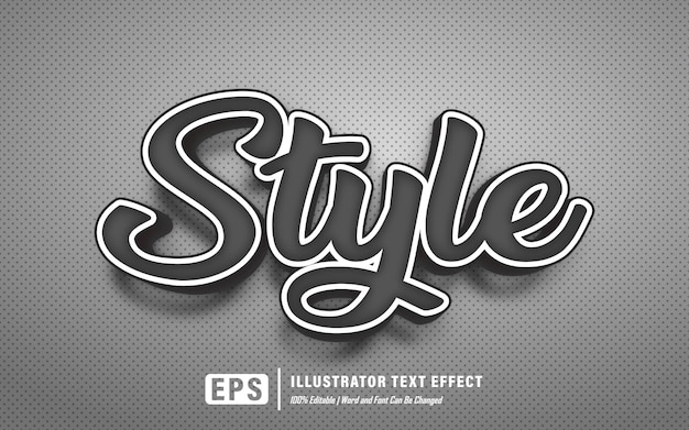 Style text effect  - Editable text effect - word and font can be changed