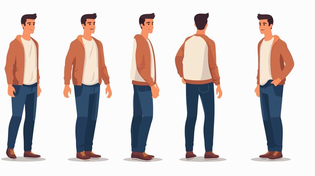 Vector stylish man standing in casual clothes vector illustration