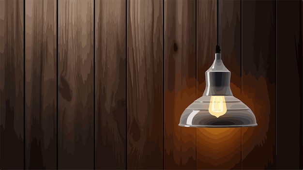 Vector stylish retro lamp on grey wooden background vector