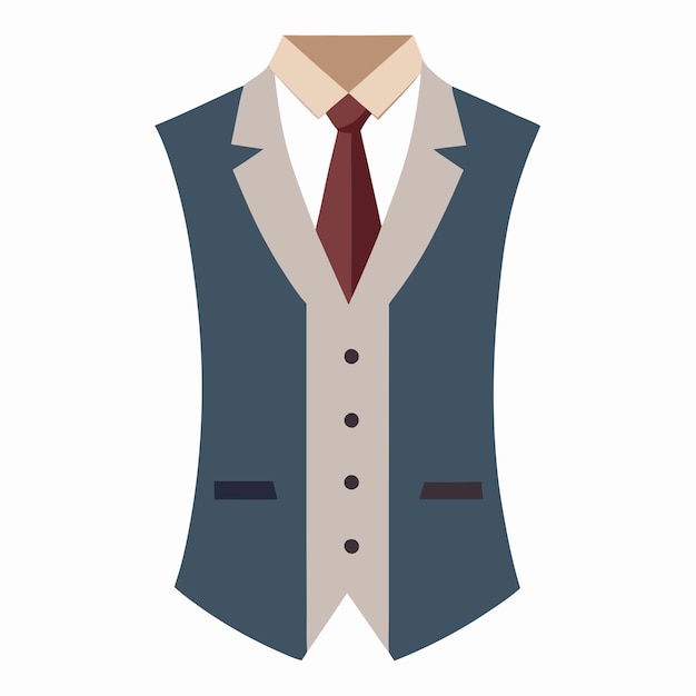 Vector stylish vector design of a vest waistcoat jacket elegant and tailored