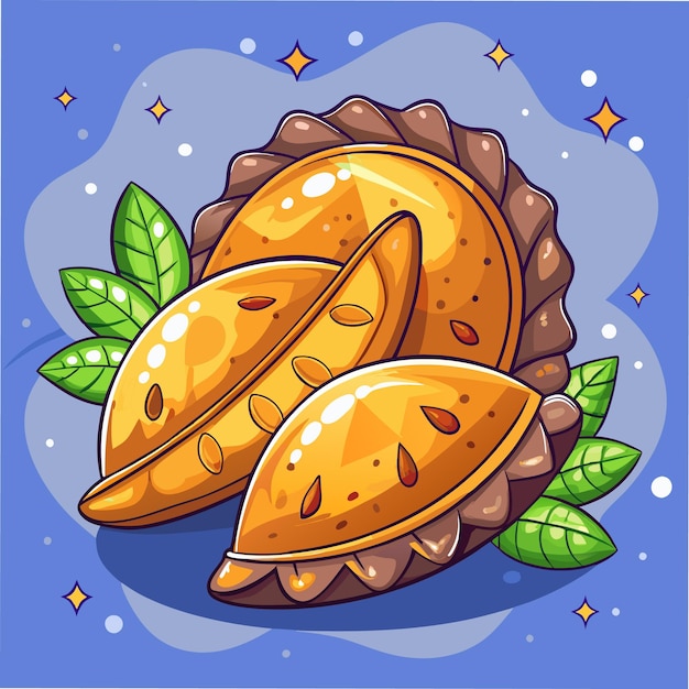 Vector stylized empanadas vector clip art perfect for graphics and design