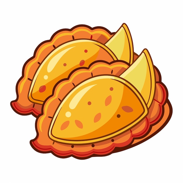 Vector stylized empanadas vector clip art perfect for graphics and design