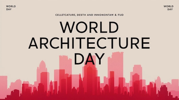 Vector stylized promotional image for world architecture day