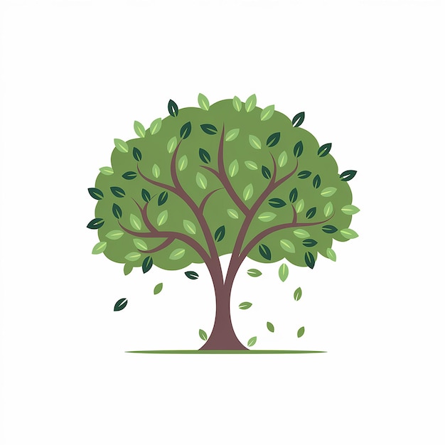 Vector a stylized tree with a round canopy