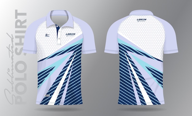 Sublimation blue Polo Shirt mockup template design for sport uniform