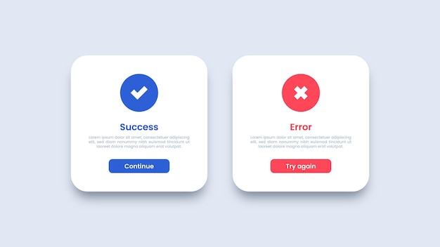 Success and error message ui design