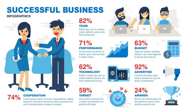 Vector successful business infographics