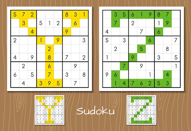 Vector sudoku vector set with answers y z letters