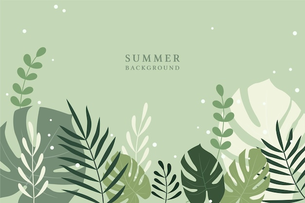 Vector summer background with tropical leaves