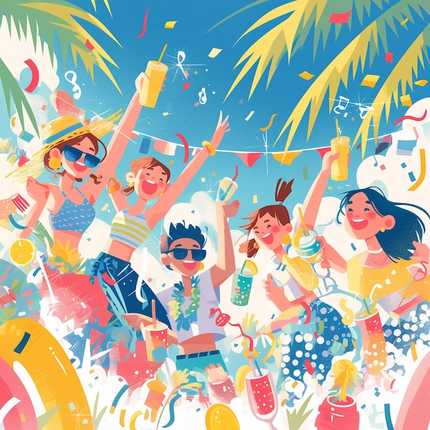 Vector summer dance party poster