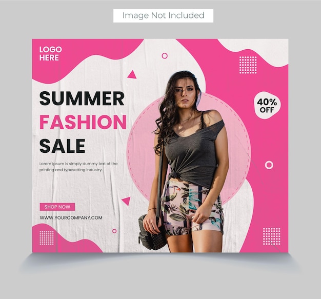 Summer Fashion Sale social media post design instagram facebook template design premium vector