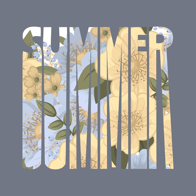 Summer floral lettering