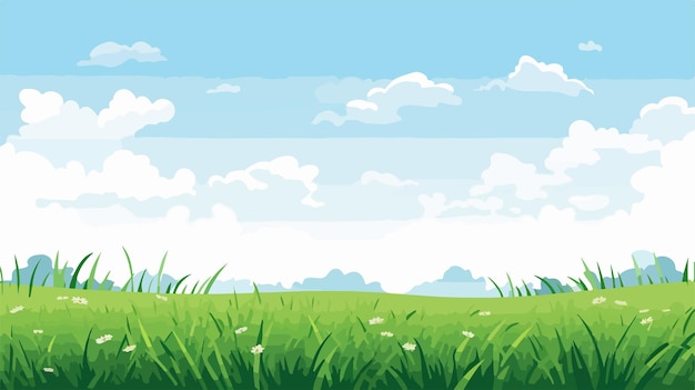 Vector summer grass and sky background vector illustration