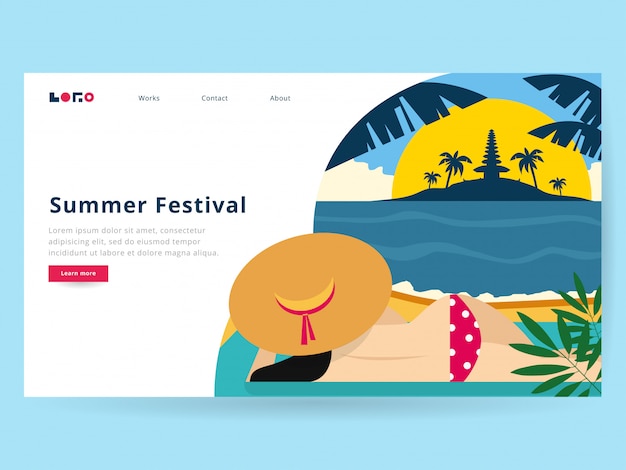 Summer Illustration for landing page