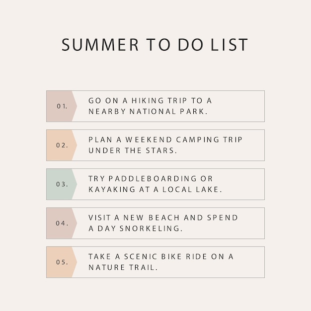 Vector summer to do list design