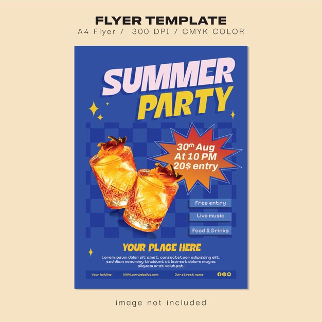 Vector summer party flyer