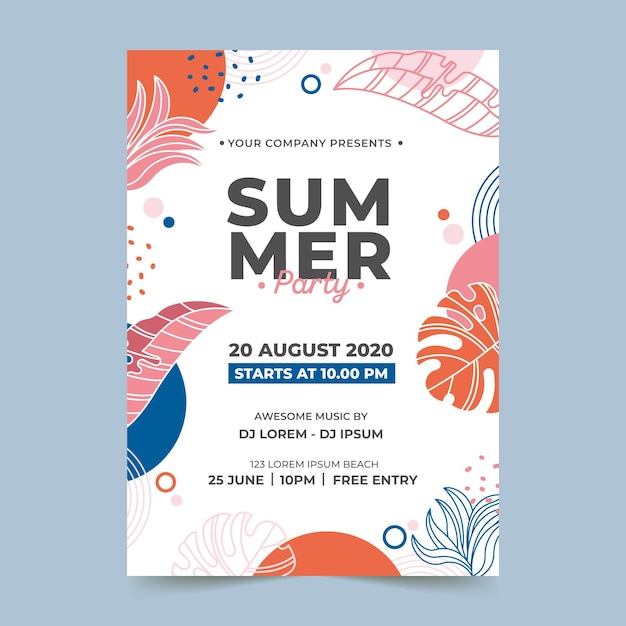 Summer party template theme