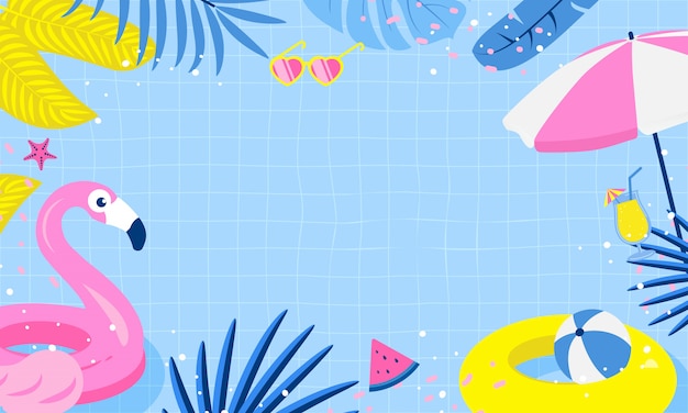 Vector summer pool party background design