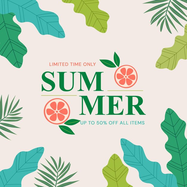 Vector summer sale banner template design vector illustration