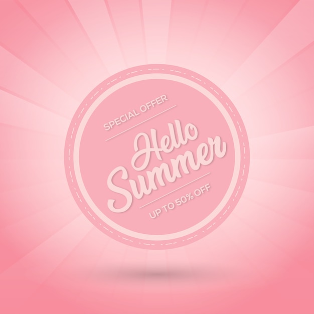 Summer sale pink color background with text