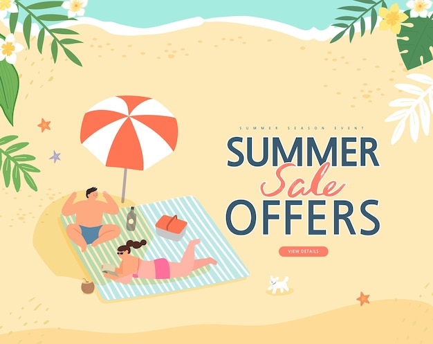 Vector summer shopping event banner