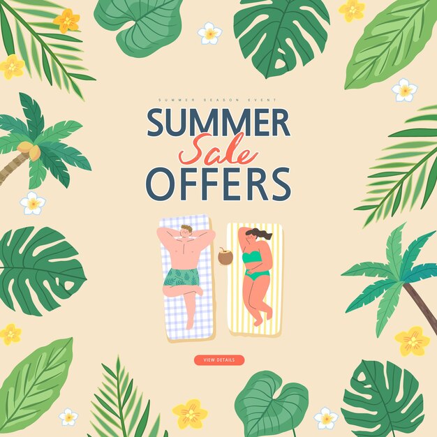 Vector summer shopping event banner