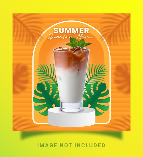 Summer Special Drink Instagram Post Social Media Template