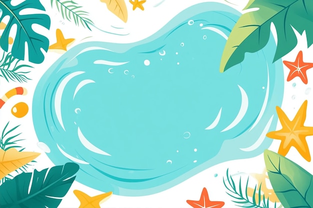 Vector summer themed background with pool leaves