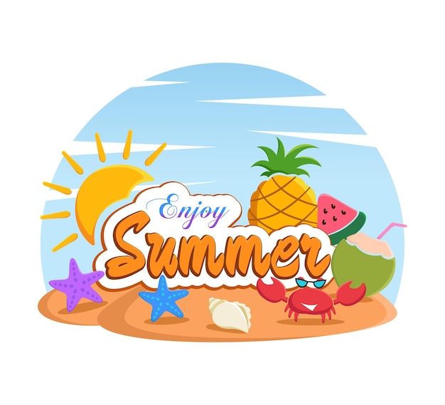 Summer time background design Free Vector