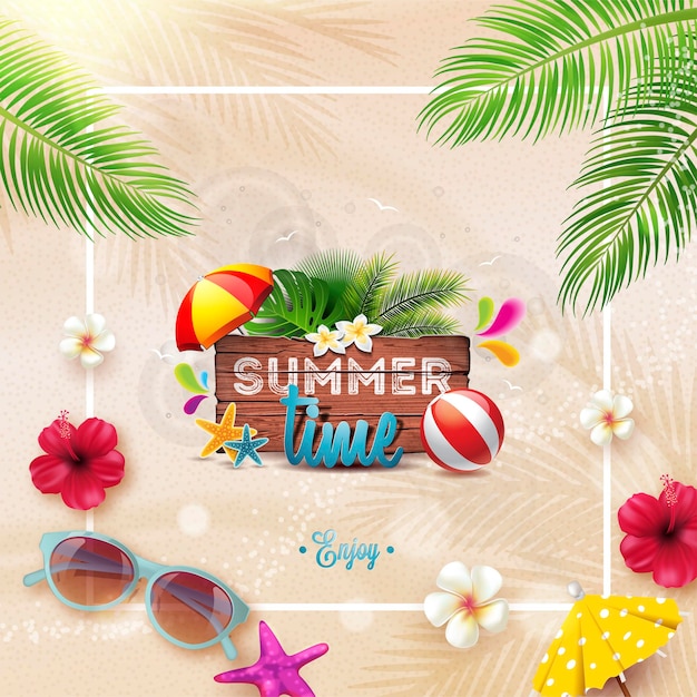 Vector summer time flyer template