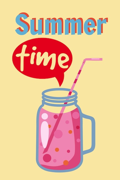 Summer time template jar with smoothie